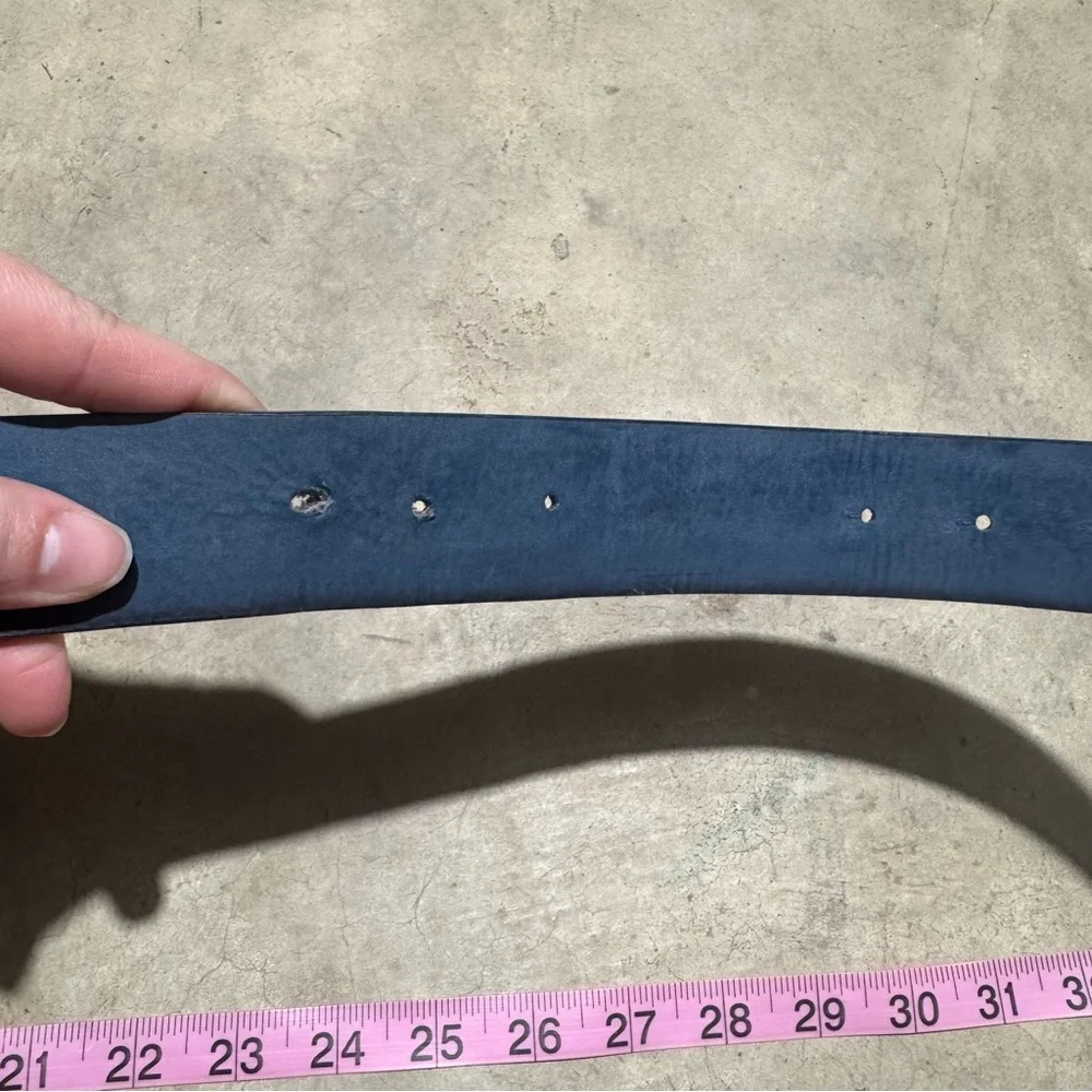 Vtg Black Leather Belt Blank Mens Size‎ XL Classic No Buckle Western Festival